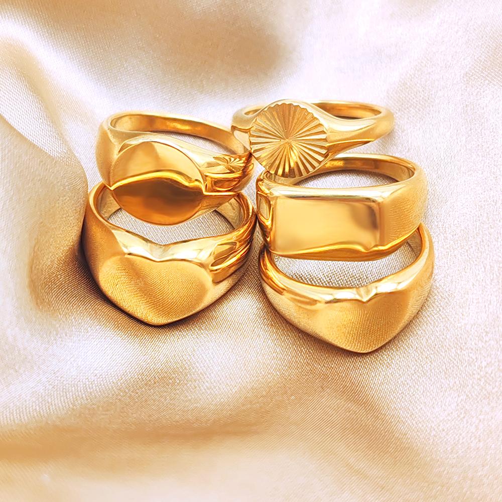 EManco Acciaio Inossidabile Gioielli Metallici Moda Donna Gioielli da Festa Anelli per Coppia Cuore d'Amore