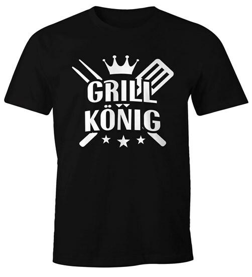 Men's T-Shirt Grill King Fun Shirt Barbecue BBQ Tee Grilling Summer Moonworks®-