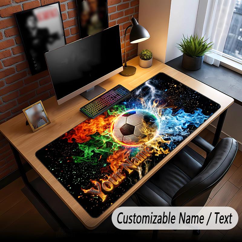 Προσαρμοσμένο Mouse Pad με Θέμα Ποδοσφαίρου, Εξατομικευμένο με Όνομα, Προσαρμοσμένο Χαλάκι Γραφείου για Γραφείο, Διακόσμηση Σπιτιού