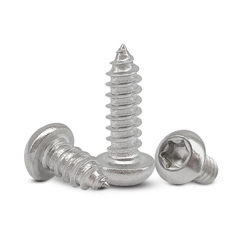 304 Stainless Steel Star Drive Self-Tapping Wood Screws: Pan Head, Inner Hexagon, Sizes M2-M6