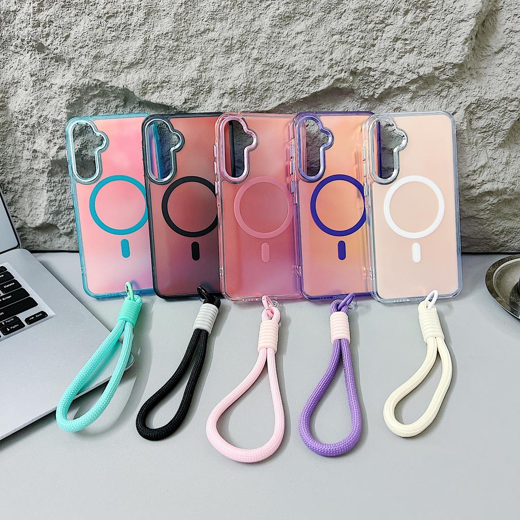Gradient Color Magnetic Strap Case for Samsung Galaxy A17, A37, A57, A36, A56, A26, 5G A16, A06 Wireless Charging