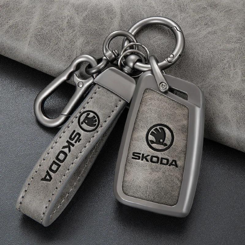 2025 New Car Flip Remote Key Fob Case Cover Protector Shell Bag For Skoda Octavia A5 A7 Fabia Superb Kodiaq Karoq Keychain Acces