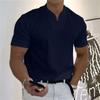 Men's Casual Solid Color V-Neck Gentleman's Business Short Sleeve Fitness T-Shirt