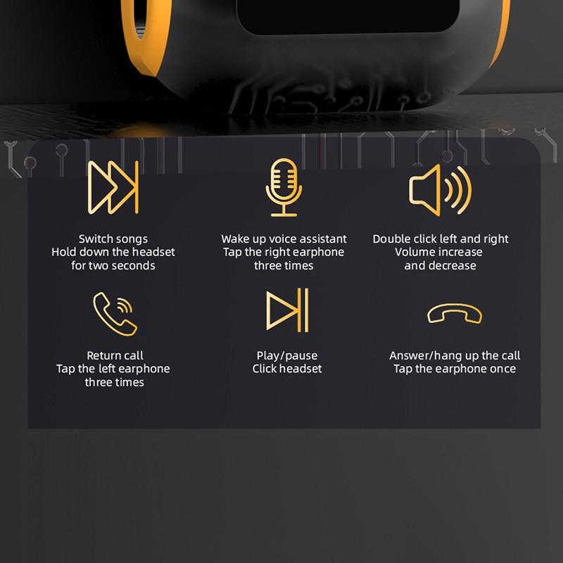 Căști Bluetooth cu adevărat fără fir Căști Hifi de calitate a sunetului cu apel HD, control tactil, carcasă de încărcare, mini căști intraauriculare pentru jocuri