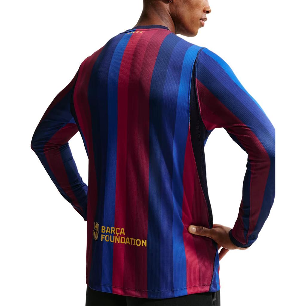Nike FC Dri-FIT Barcelona Football Club 2026/27 Season Home Fan Version Loose Fit Color Block Long Sleeve Football Shirt Men tops IR0044-683