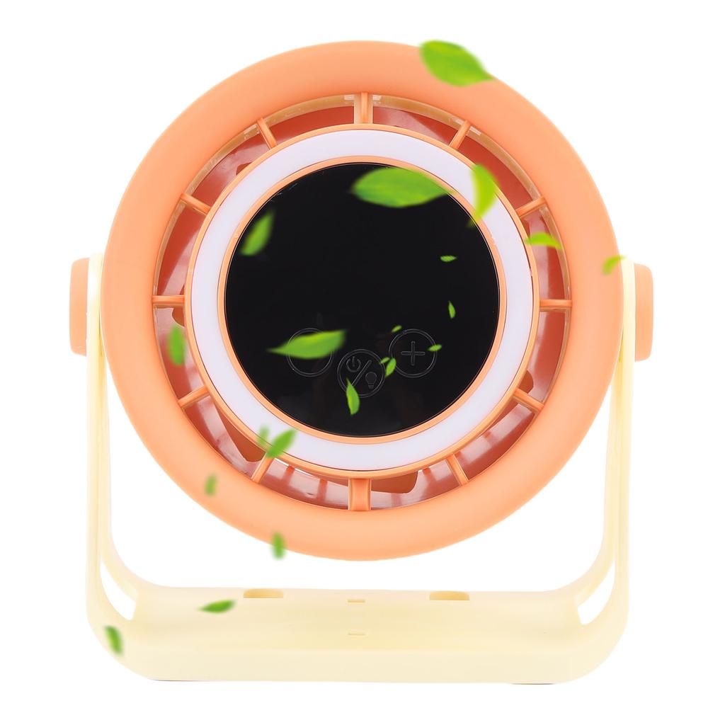 Desk Fan USB Rechargeable Quiet Portable Desktop   Fan with LED Light for   Bedroom Outdoor Camping