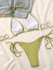 Kvinners badedrakt Triangle Cup Back Tie Backless Sexy Bikini Sett Lav midje Side Tie