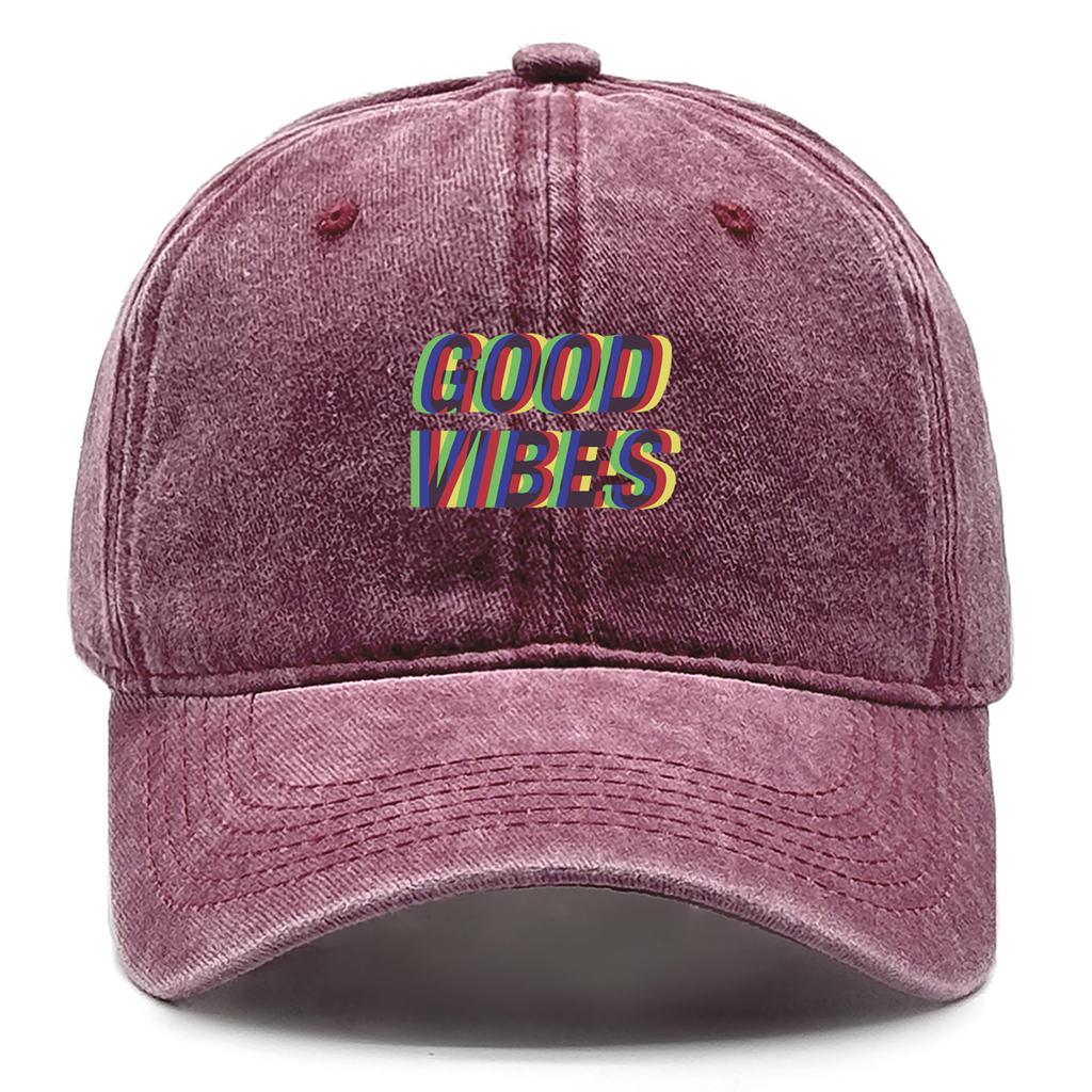 Unisex Baseball Caps "GOOD VIBES" Trucker Cap Casual Fashion Adjustable Baseball Hat Ideal Choice For Gifts One Size Fits All