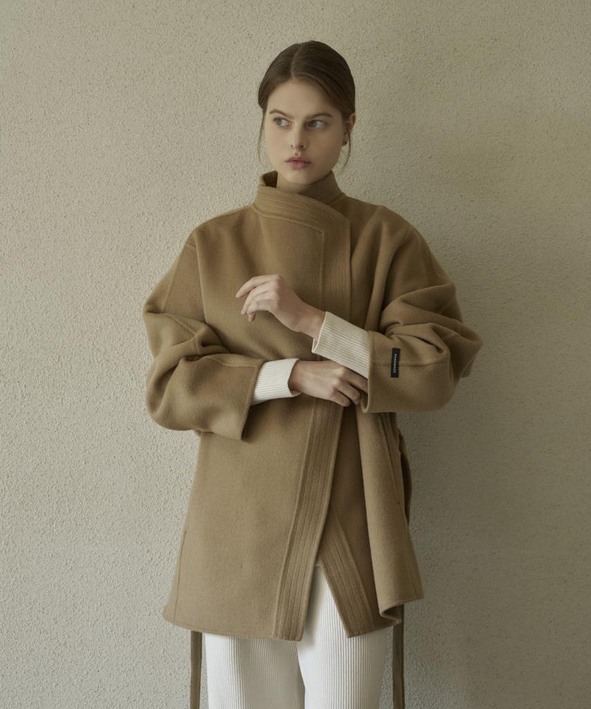 A-Ma Sierra Stitch Handmade Half Wool Coat_3 Colors