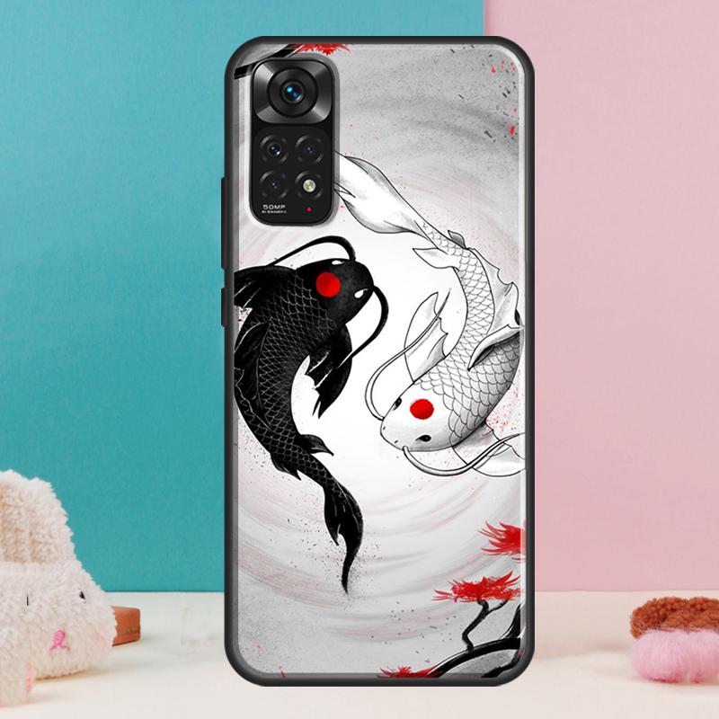 Koi Fish Yin Yang Art Case For Xiaomi Redmi Note 13 12 Pro 14 11 9 10 9S 10S 11S 12S Redmi 14C 13C 10C 12C Cover