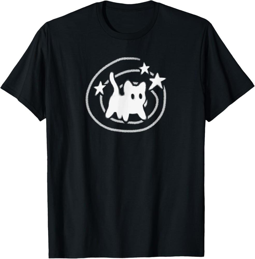 

Y2K 90s Scary Tomcat Cat is Scared under Starry Tail T-Shirt 3XL