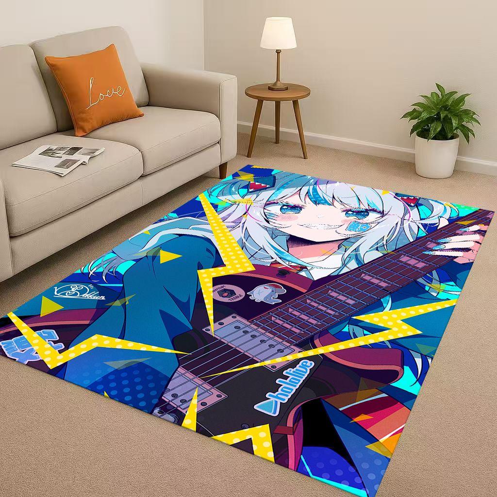 Anime Gawr Gura Hololive Cartoon Cute Girl Living Room Non Slip Area Rug Carpet for Bedroom Playroom Sofa,Home Decor Doormat