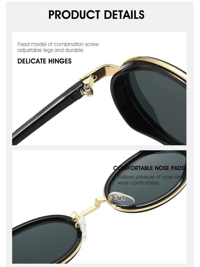 Metal Style Small Frame European & American Oval Sunglasses - UV Protection for Men & Women