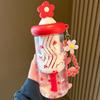 Water Bottle Summer INS with Bead Chain High Value Ins Niche Students Go To School Portable Cartoon Plastic Water Cup