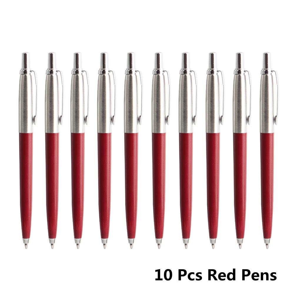 10 Stück/Set Metall-Kugelschreiber Automatischer Kugelschreiber G2 Mine Schwarze Blaue Tinte Für Schule Büro Schreibwaren Schreiben 0,7 mm