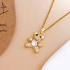 Necklace Fashion Zircon Bear Temperament Necklace Accessories Women's High Sense Light Luxury Full Zirconium Versatile Accessories
