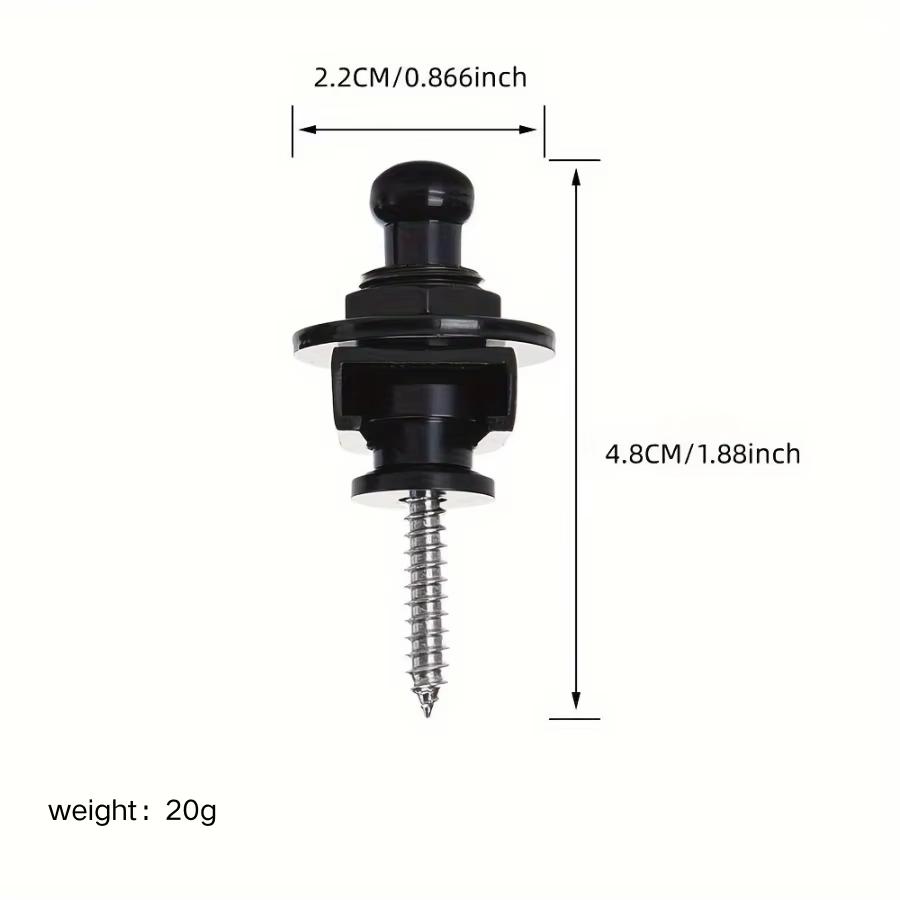 Miwayer Guitar Strap Locks 2PCS Premium Alloy Metal Security Locking Buttons Pins for Acoustic Bass Guitar Strap Retainer System