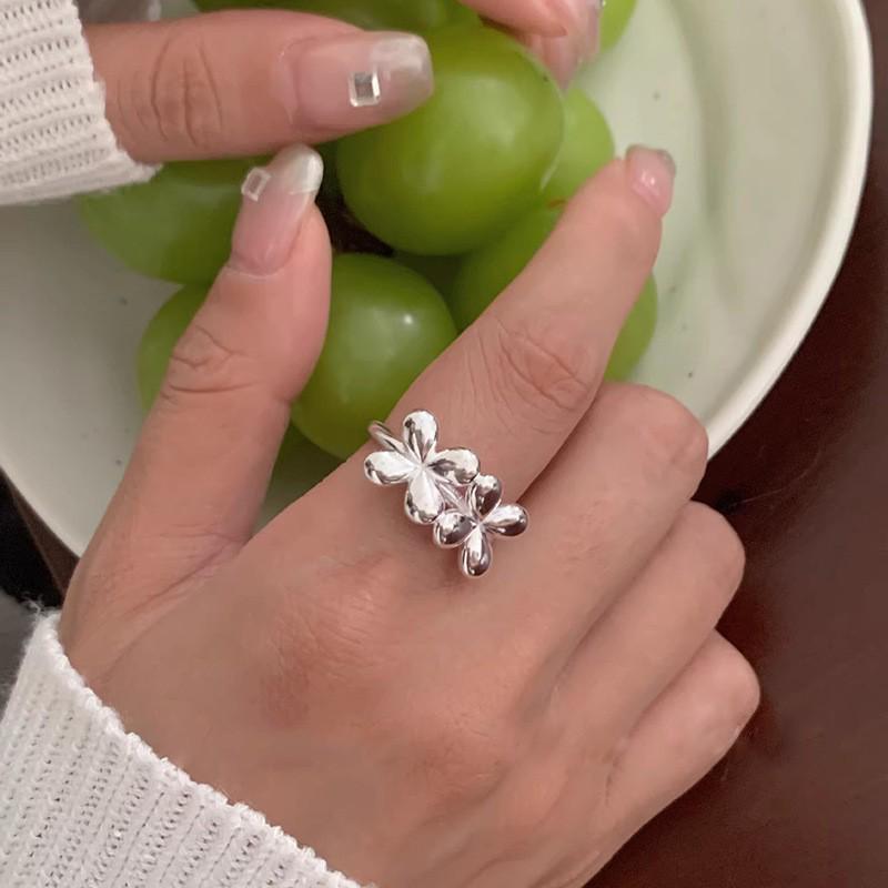 Adjustable Heart Ring: Women's 925 Sterling Silver, Retro Minimalist Style, Index Finger Fashion