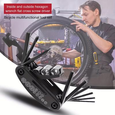 16in1 Bicycle Repair Tools Multifunctional Bicycle Repair Tool Combination Pump Tire Patch Repair Kit Chain MTB Bike Repair Tool