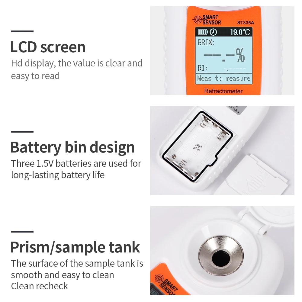 Digital Sugar Refractometer High Precision Brix Meter Portable ATC Sugar Content Detector Brix Refractive Tester for Juice Honey