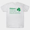 Men Black Print T-shirt Slainte! Irish Toast (Green Print) No-Cut Transfer Paper Print Cotton Tshirt