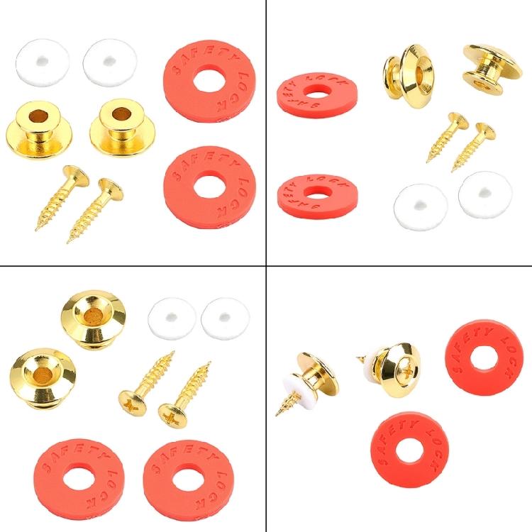 Strap Lock Buttons Set Strap Retainers for Guitars Bass Ukulele Metal Construction Silicone Straps Fastening System