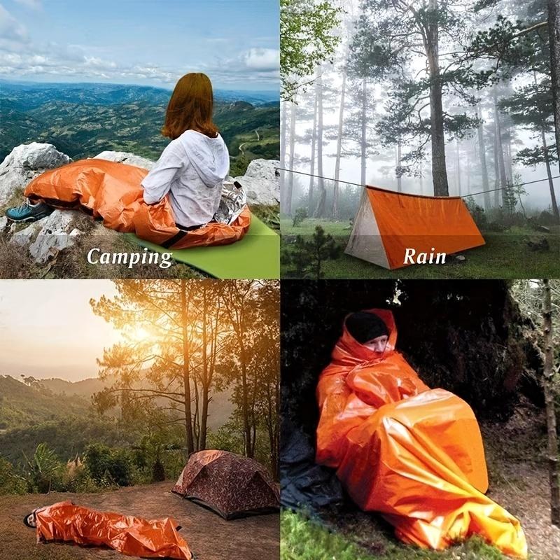 Outdoor-Notfall-Schlafsack und Pfeife Camping Wandern Bergsteigen Überlebensdecke Wildnis Unterkühlungsschutz