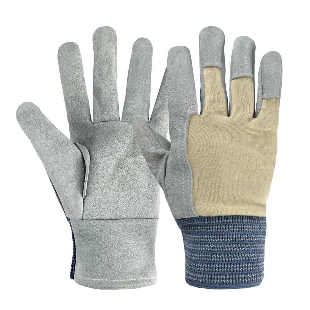 

Durable cowhide work gloves L highly breathable work gloves perfect for construction and pruning [DAYKET] size Anti-puncture, anti-slip, sites,