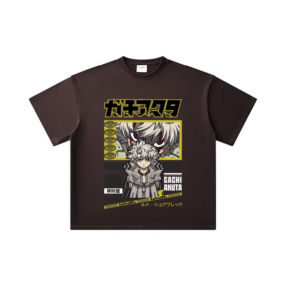 260 GSM Double Yarn 32 Count 100% Cotton Gachiakuta V10 Rudo Print Unisex Heavy Cotton T Shirt