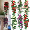 Creative Home Decoration Party Supplies Artificial Flowers Rattan Lifelike Roses Wreath Simulation Plants Wall Hanging Floral