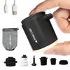 Prime Camp Air Pump Electric Inflator Powerful 170L/min (6 Nozzles & Light) 1360mAh USB Rechargeable Black