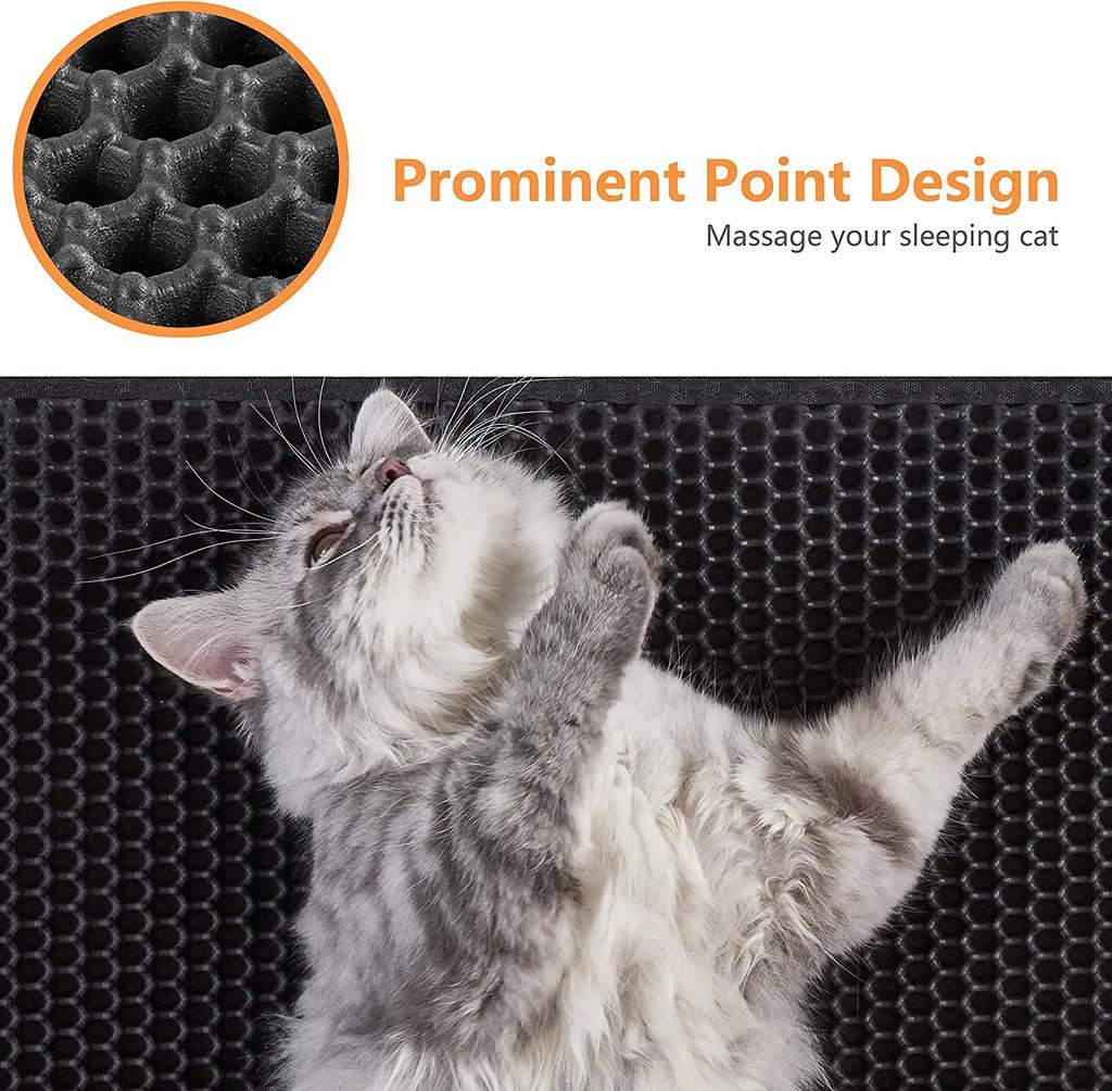 EVA Double Layer Cat Litter Mat Waterproof Urine Proof Trapping Mat Washable Easy to Clean Non-Slip Cat Litter Scratch Pad