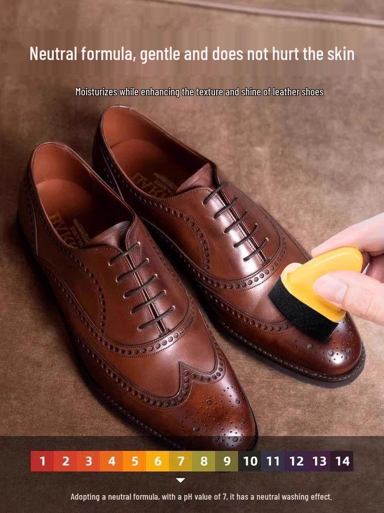 

German Black Leather Shoe Polish & Care Kit - Includes Colorless Oil, Brush, Wax, and Cleaning Agent for Advanced Leather Care естественный