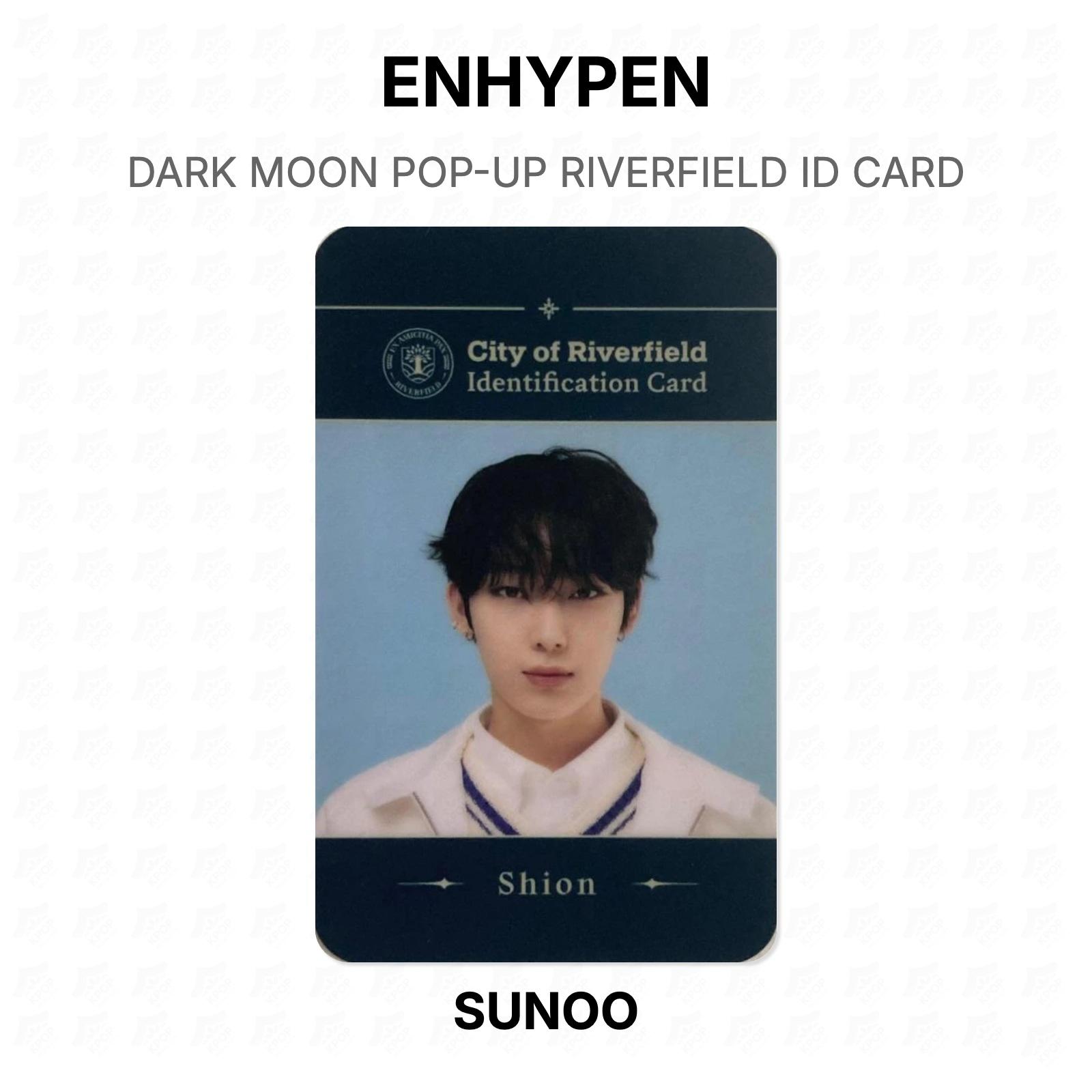 ENHYPEN DARK MOON POP-UP RIVERFIELD ID-КАРТА Официальная фотокарточка SUNOO