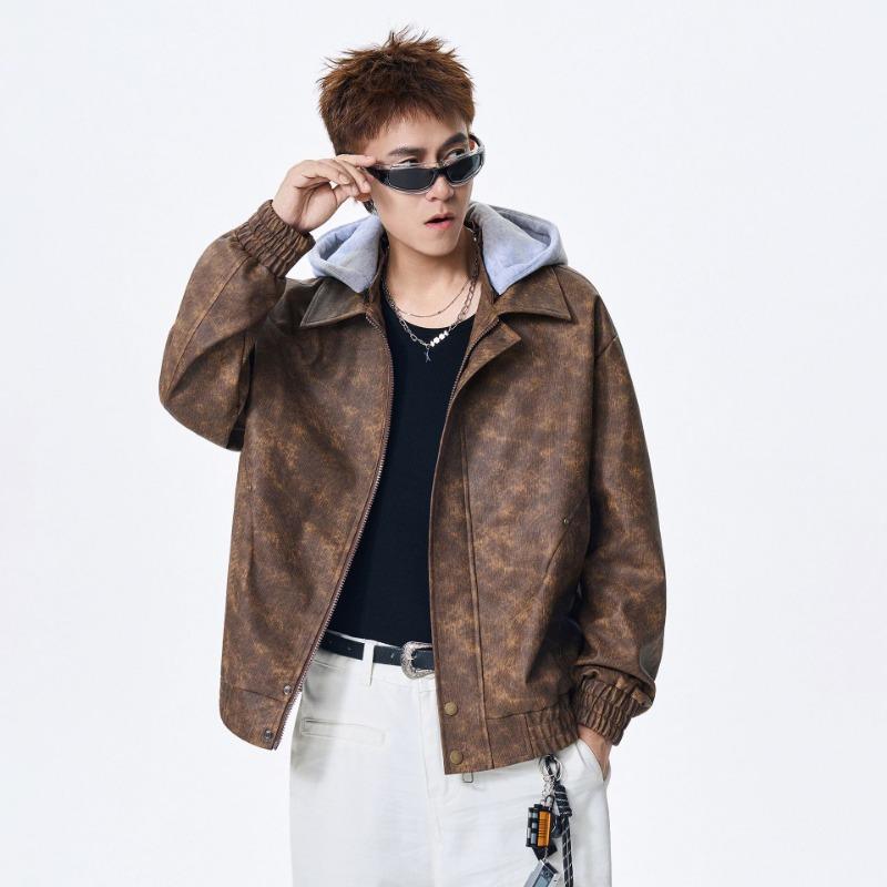 Men S Loose Fit Drop Shoulder Vintage Casual Jacket