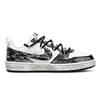 Nike Scarpe da Skateboard Basse Court Borough Gothic Century in Pelle Antiscivolo Resistenti all'Abrasione per Bambini Nere DV5456-131(Team700- )