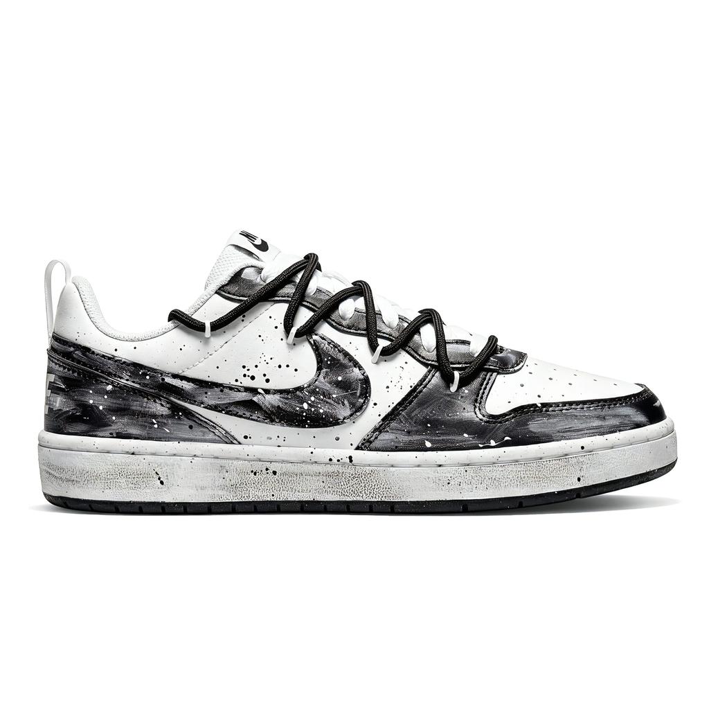 Nike Scarpe da Skateboard Basse Court Borough Gothic Century in Pelle Antiscivolo Resistenti all'Abrasione per Bambini Nere DV5456-131(Team700- )