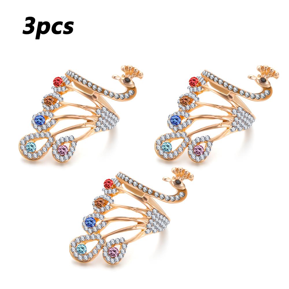 Knitting Tools Thimble Ring Peacock Shape Yarn Guides Knitting Loop Crochet Ring Sewing Accessories