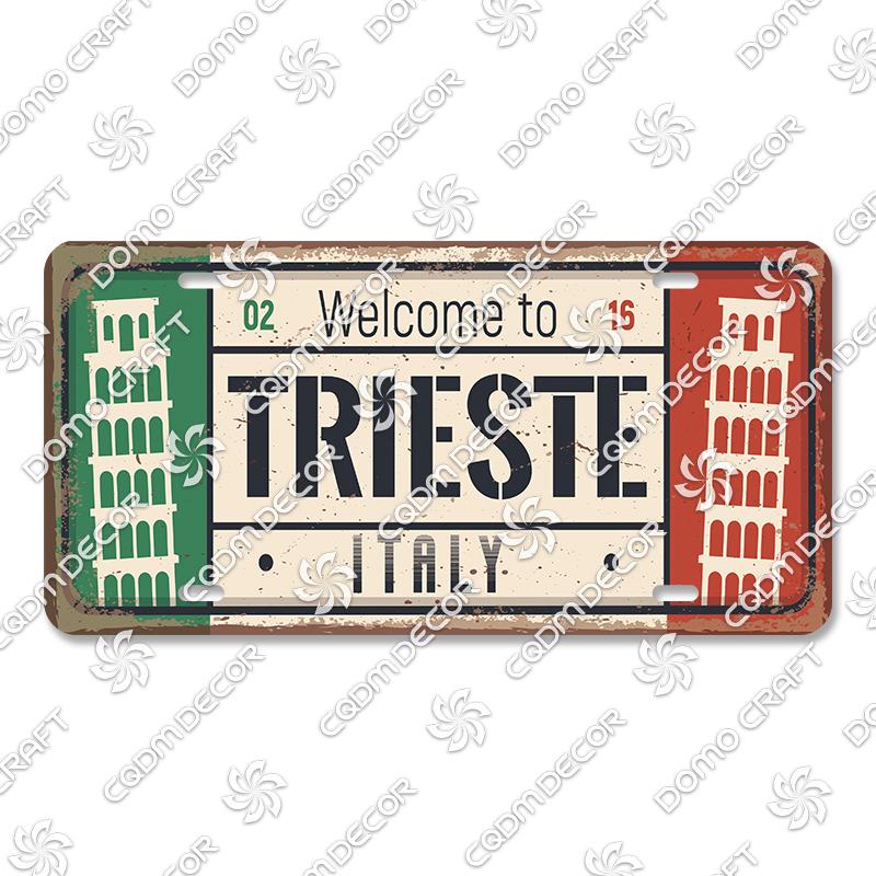 

Italy Cities Poster Metal Tin Signs Rome Milan Turin Metal Plate Retro Wall Decor Garage Car Club Living Room Home Wall Decor 15x30cm