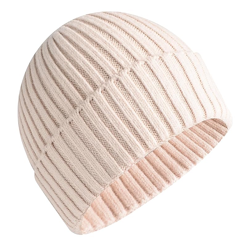 

[SEAUR] cotton roll up beanie hat knit cap hat unisex hat white