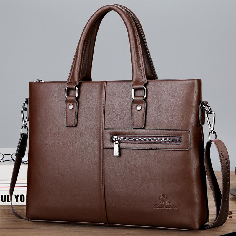 

Мужская сумка через плечо, сумка-мессенджер, модная повседневная сумка большой вместимости для компьютера 38cm*6cm*29cm коричневый