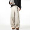 Textured Drape Trousers Men's Autumn Retro Old Money Imitation Linen Casual Trousers Structure Split Straight Trousers