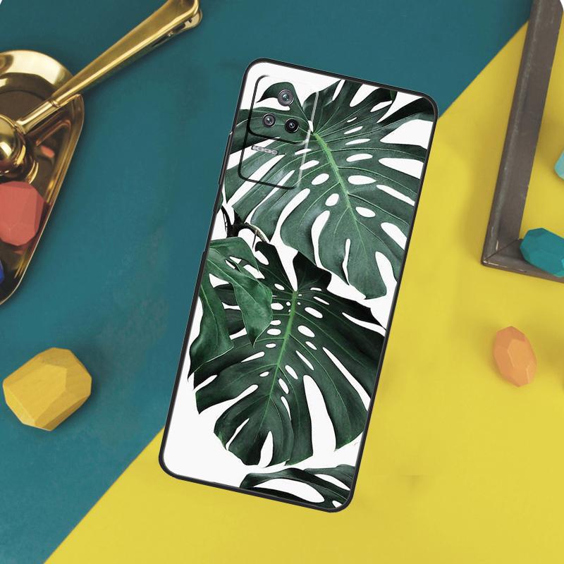 Green Monstera Leaf Case For Xiaomi 14T 11T 12T 13T Pro 13 14 15 Ultra POCO X7 Pro X3 X5 X6 F5 F6 M6 Pro Funda