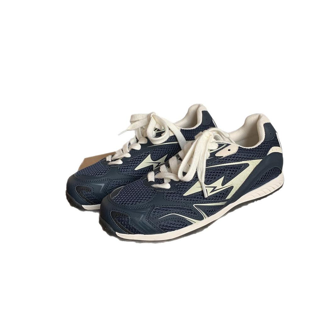 Grape mother same retro heightening mesh splicing lightweight lacing sports versatile casual shoes women's platform German training shoes