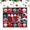 45pcs Christmas Ornaments Set Shatterproof Balls Ornaments Gingerbread Man Christmas Ball Decorations For Christmas Tree
