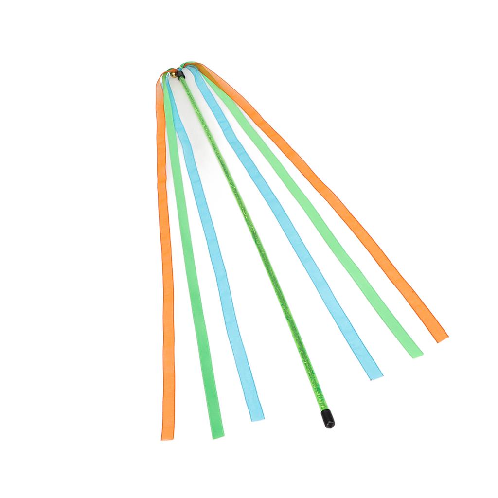 Cat Wand Toy Interactive Soft Colorful Strings Boredom Relief Kitten Teaser Stick for Indoor