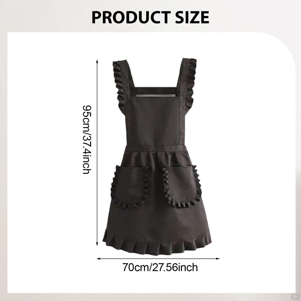 Adjustable Retro Ruffled Apron for Cooking, Housework, And Women's Activities; Ideal Cafes