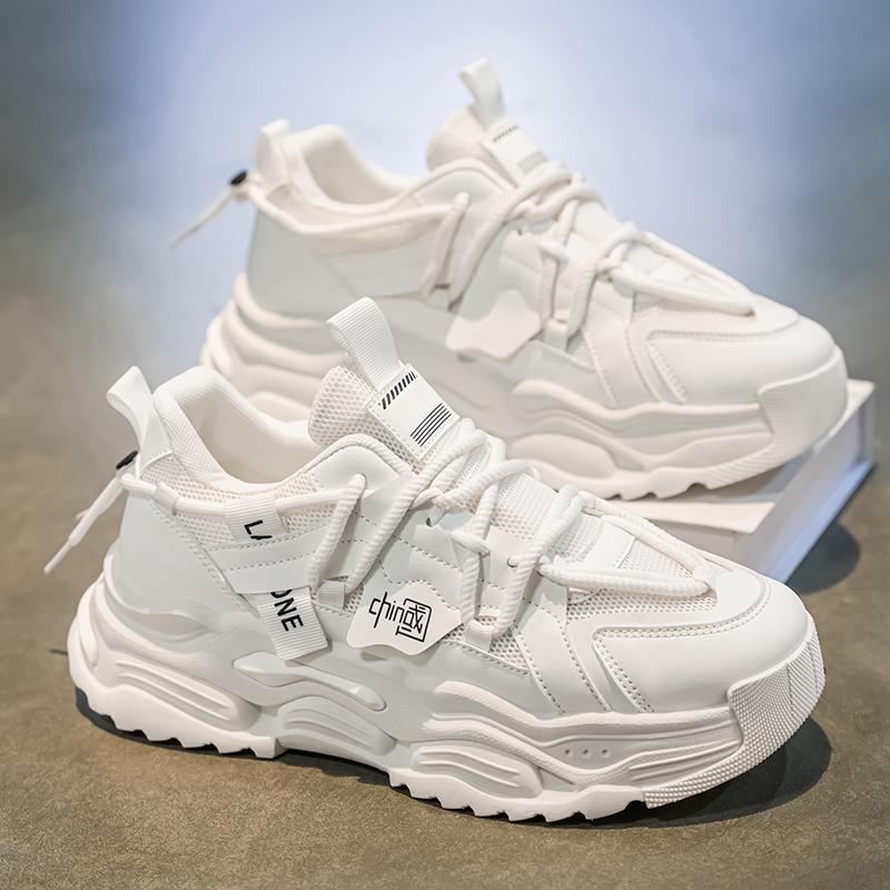 

Мужская обувь летняя дышащая новая повседневная черные кроссовки толстая подошва увеличивающая рост папины рабочие страховочные туфли сетчатая подошва 44