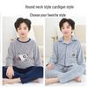 Flannel Boys' Pajama Set - Coral Fleece, Medium-Large, Plus Velvet, Thickened for Autumn/Winter