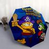 1pc Garfield's Halloween Adventure Pattern Beautiful Looking Automatic Folding Cartoon Practical Umbrella, 3 Folding, 8 Iron Frame Design, Durable and